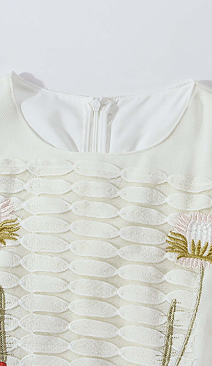 A-LINE SMOCKED MINI DRESSES IN WHITE DRESS STYLE OF CB 