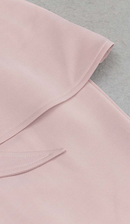 APPLIQUÉD BANDAGE MIDII DRESS IN PALE PINK