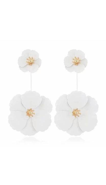 BOHEMIAN ALLOY FLOWER LONG EARRINGS