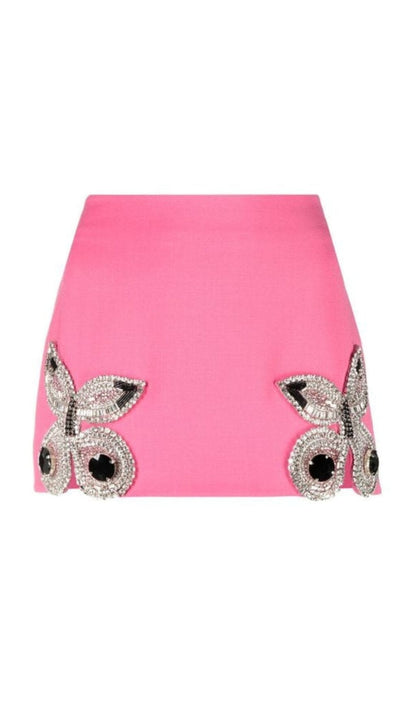 BOW EMBELLISHED CRYSTA TWO PIECE SET DRESS STYLE OF CB 
