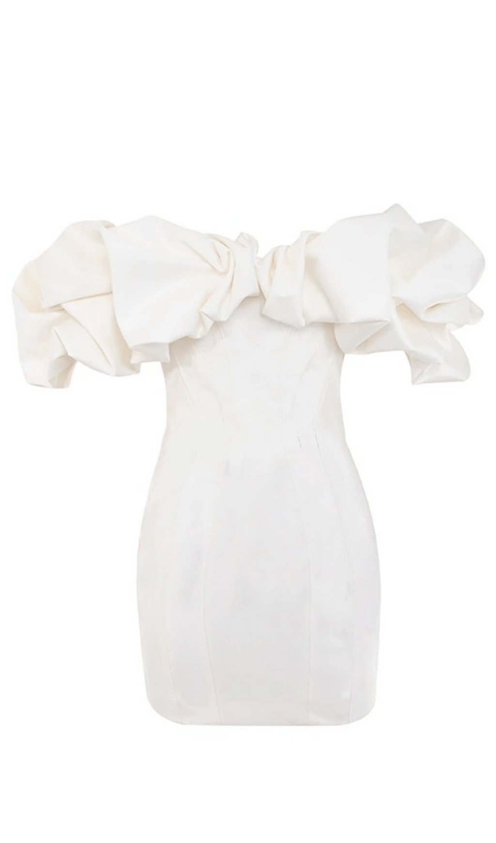 BURGUNDY SATIN RUFFLE STRAPLESS DRESS Dresses styleofcb WHITE XS 
