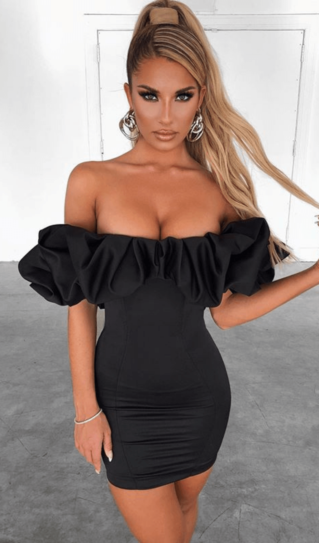 BURGUNDY SATIN RUFFLE STRAPLESS DRESS Dresses styleofcb 