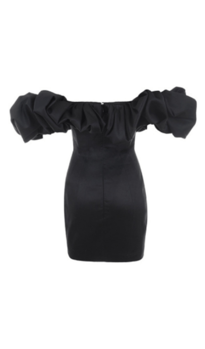BURGUNDY SATIN RUFFLE STRAPLESS DRESS Dresses styleofcb 