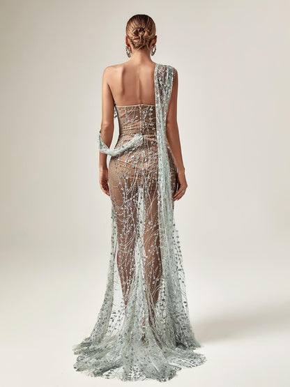 Split Sequin Maxi Dress