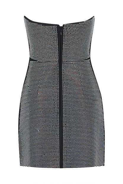BANDEAU MESH BEADED MINI DRESS Sequins Dress styleofcb 
