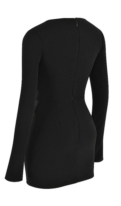 CLOSE-FITTING MINI DRESS IN BLACK STRESS styleofcb 