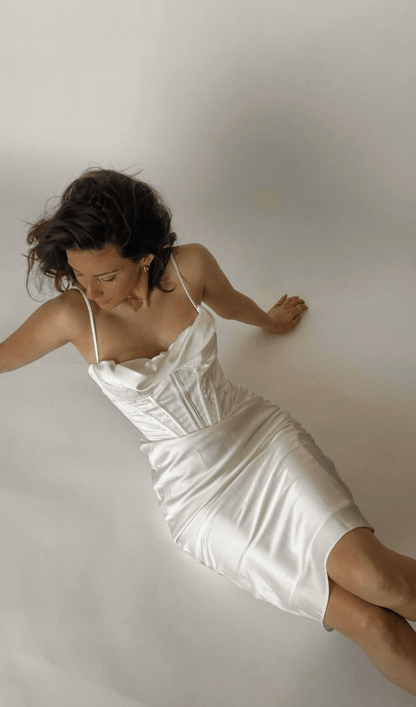 CORSET MIDI DRESS IN WHITE styleofcb 