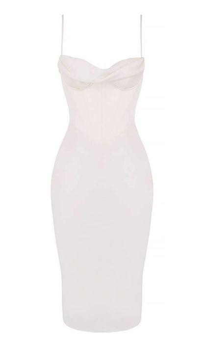 CORSET MIDI DRESS IN WHITE styleofcb XS 