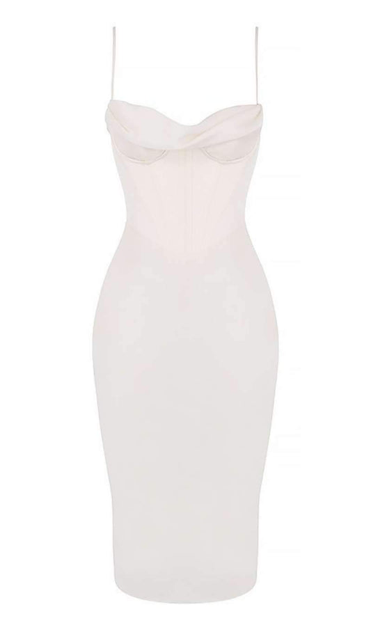 CORSET MIDI DRESS IN WHITE styleofcb XS 