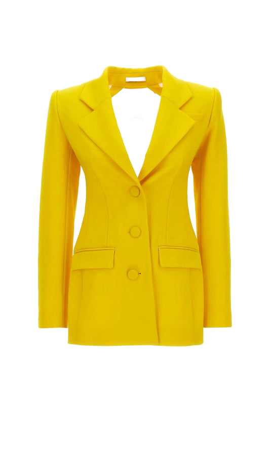 CRYSTAL OPEN BACK JACKET DRESS IN YELLOW DRESS STYLE OF CB 
