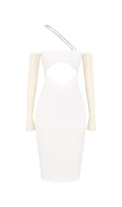 CUT OUT BODYCON MIDI DRESS IN IVORY Dresses styleofcb 