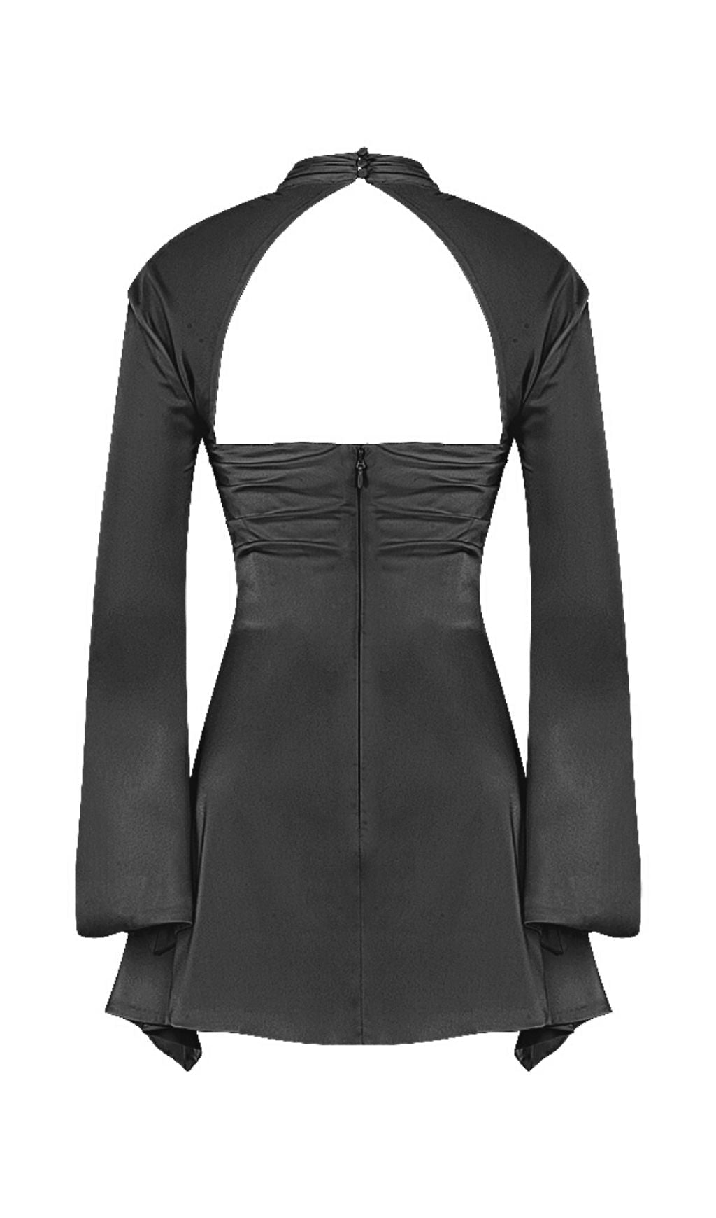 CUT OUT DRAPED MINI DRESS IN BLACK Dresses styleofcb 