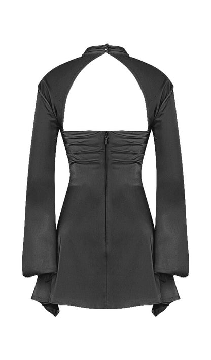 CUT OUT DRAPED MINI DRESS IN BLACK Dresses styleofcb 