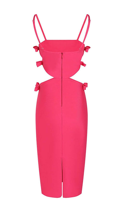 CUT-OUT STRAPPY MIDI DRESS IN PINK DRESS sis label 