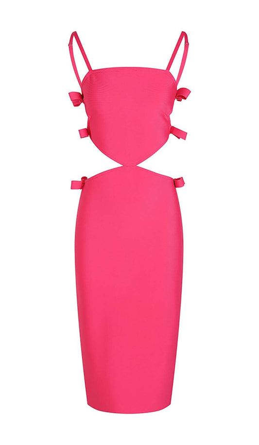 CUT-OUT STRAPPY MIDI DRESS IN PINK DRESS sis label 