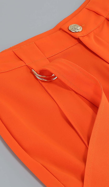 CUTOUT BACKLESS THREE PIECE SET IN ORANGE DRESS STYLE OF CB 