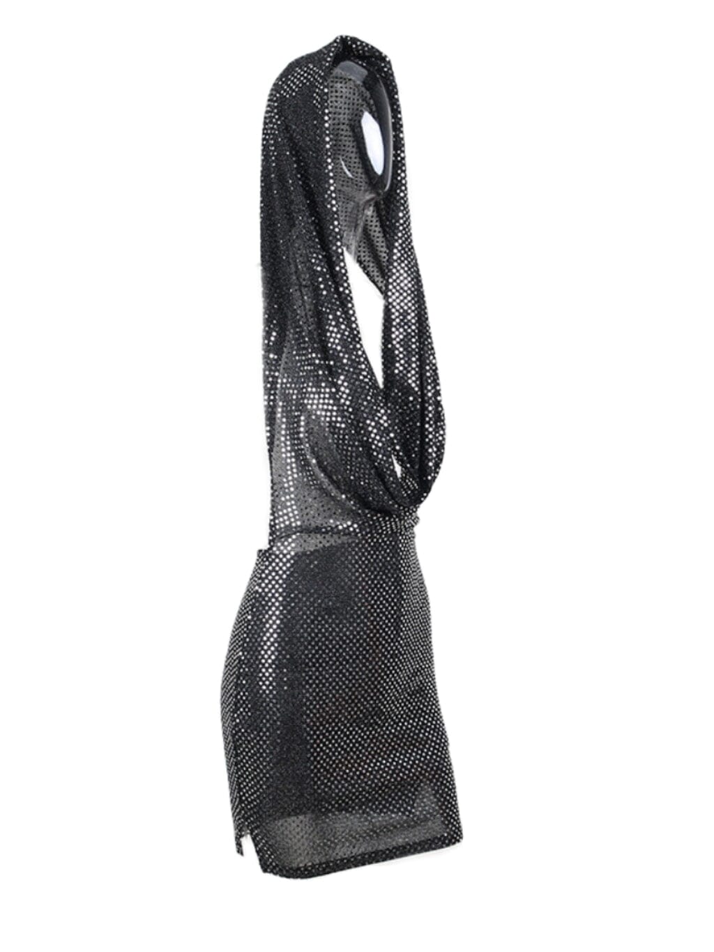 GLITTER PLUNGE HOODED DRESS Dresses styleofcb 