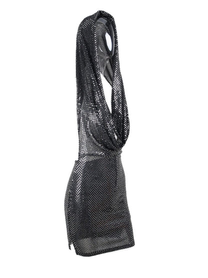 GLITTER PLUNGE HOODED DRESS Dresses styleofcb 