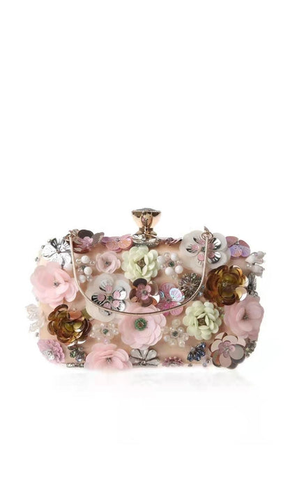 FLORAL ENBROIDERY CLUTCH - BLACK styleofcb 