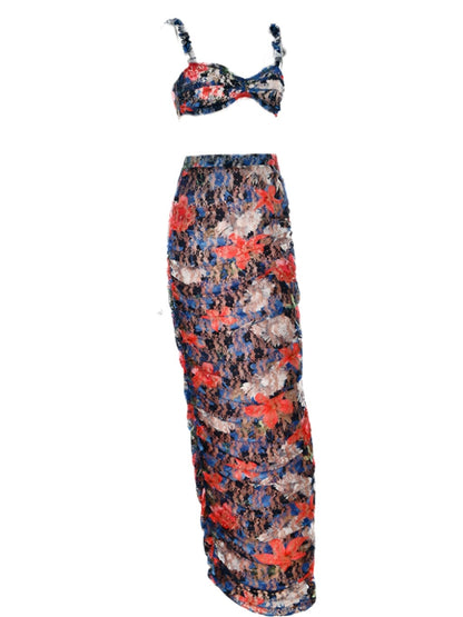 LACE PLUNGE SKIRT SET Sets styleofcb 