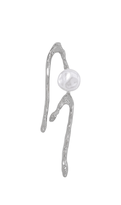 Geometric irregular pearl earrings. ohmogo 