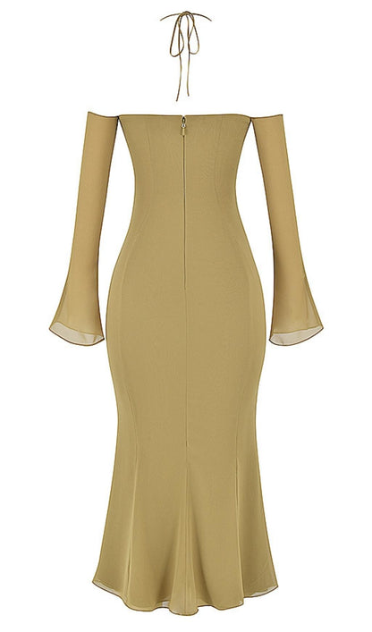 HALTER MIDI DRESS IN GREEN Dresses styleofcb 