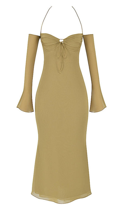 HALTER MIDI DRESS IN GREEN Dresses styleofcb 