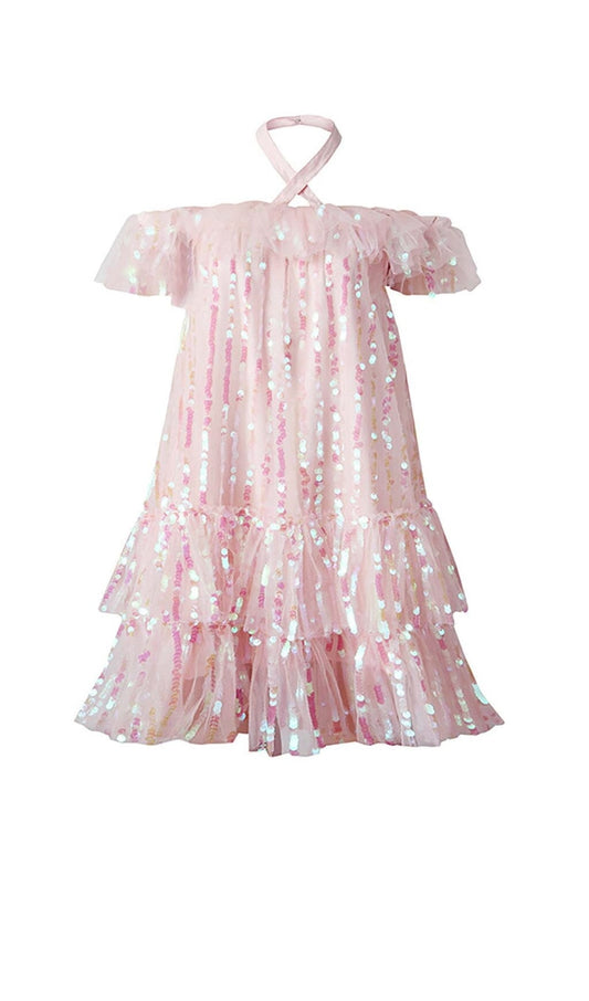 HALTER SEQUINS MINI DRESS IN PINK DRESS STYLE OF CB 