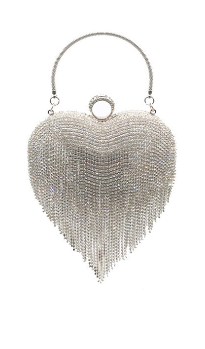 HEART TASSEL DINNER BAG ohmogo WHITE 