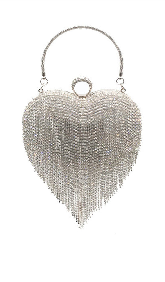 HEART TASSEL DINNER BAG ohmogo WHITE 