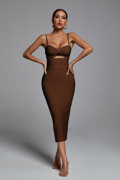 HOLLOW BANDAGE DRESS - BLUE ohmogo 