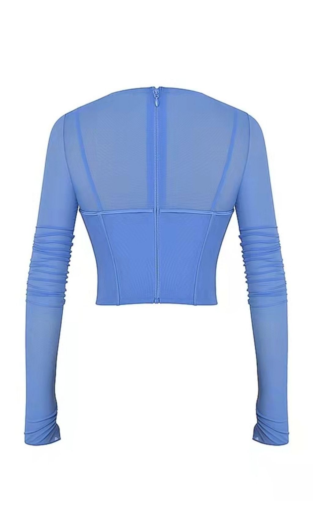 LONG SLEEVE CORSET TOP IN BLUE Shirts & Tops styleofcb 