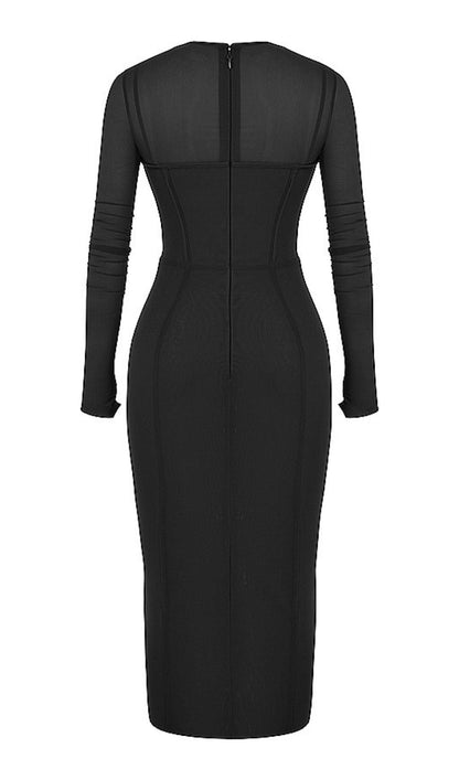 LONG SLEEVE MIDI DRESS IN BEIGE Dresses styleofcb 