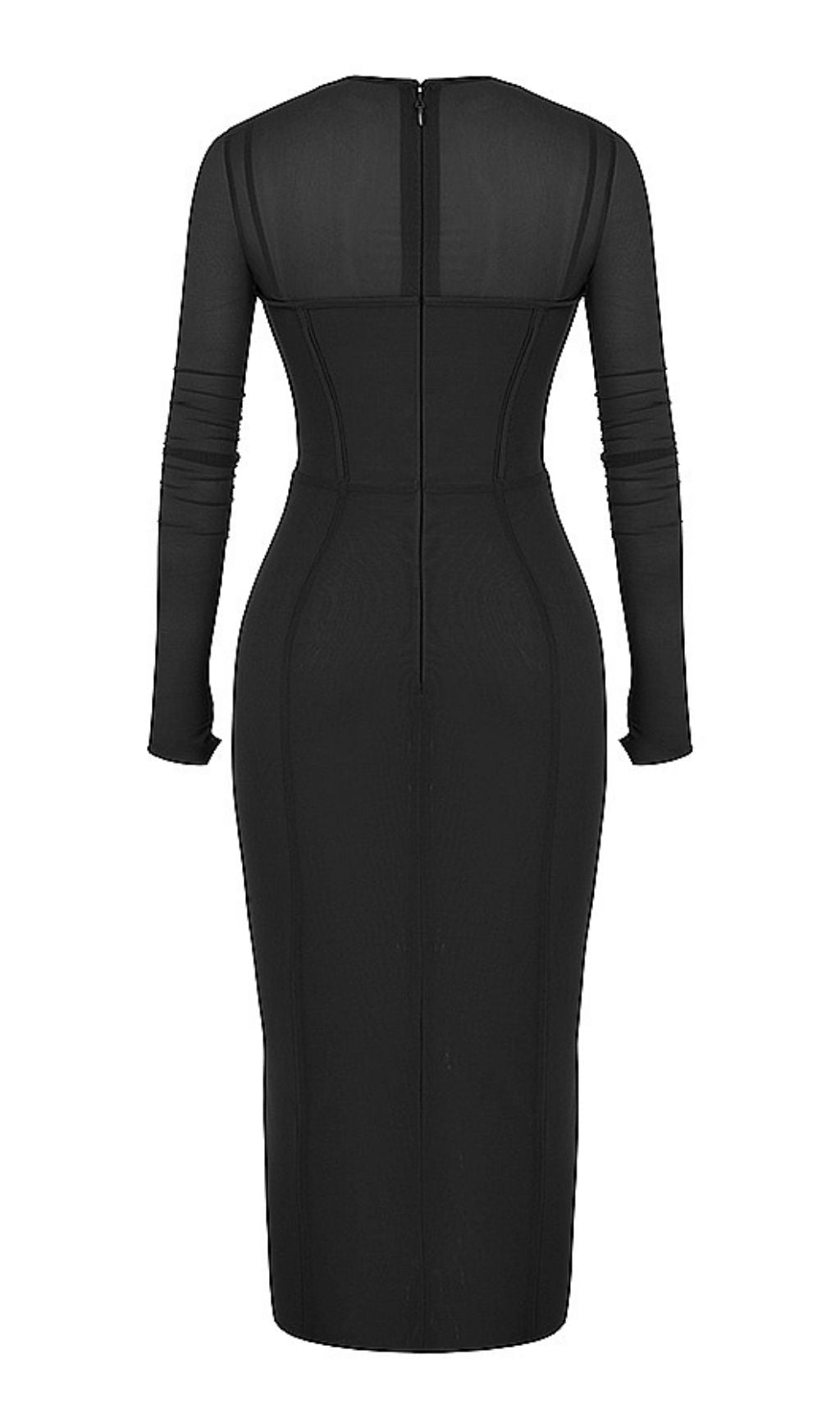 LONG SLEEVE MIDI DRESS IN BLACK Dresses styleofcb 