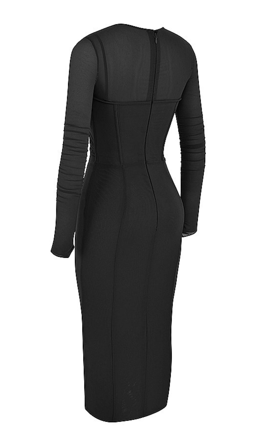 LONG SLEEVE MIDI DRESS IN BLACK Dresses styleofcb 