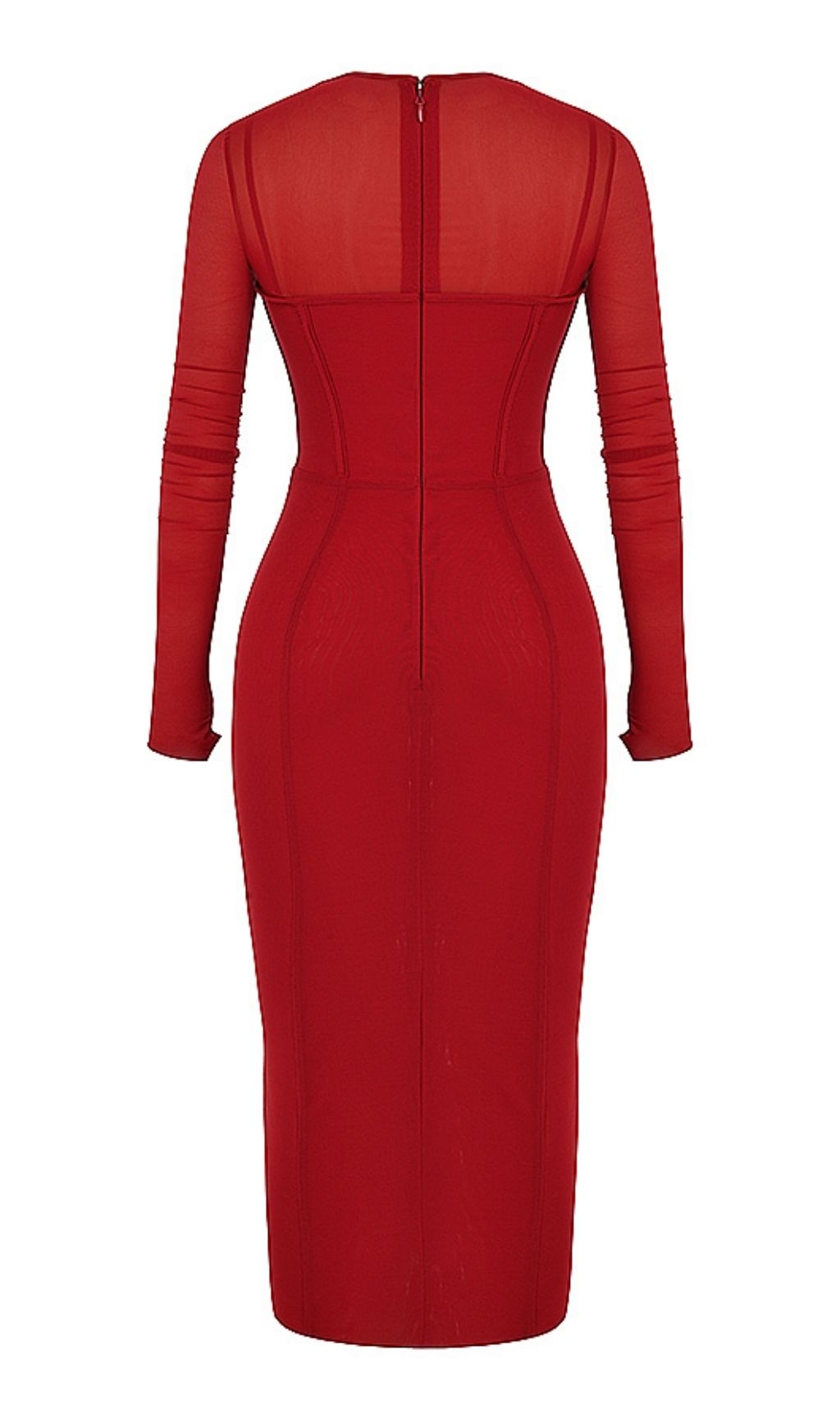 LONG SLEEVE MIDI DRESS IN WINE RED Dresses styleofcb 