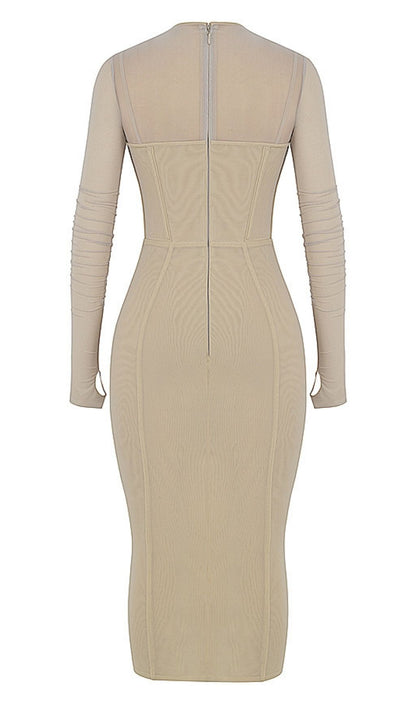 LONG SLEEVE MIDI DRESS IN WINE RED Dresses styleofcb 