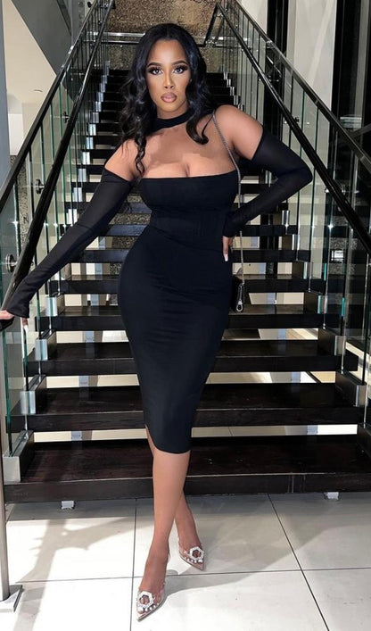 MESH CORSET MIDI DRESS IN WHITE Dresses styleofcb 