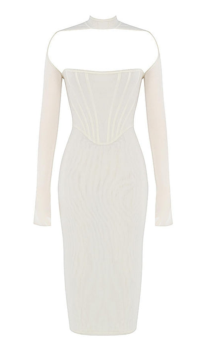 MESH CORSET MIDI DRESS IN WHITE Dresses styleofcb 