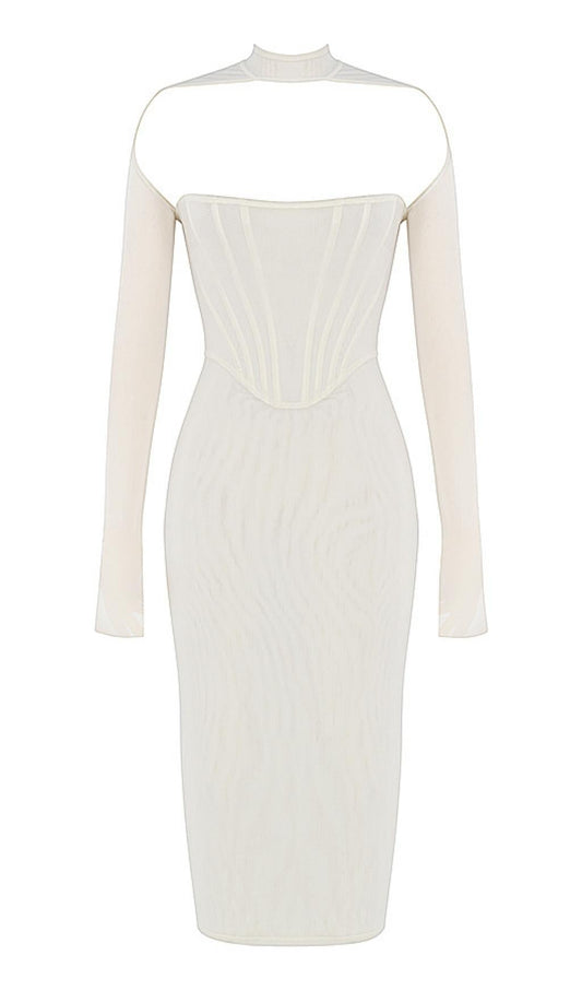 MESH CORSET MIDI DRESS IN WHITE Dresses styleofcb 