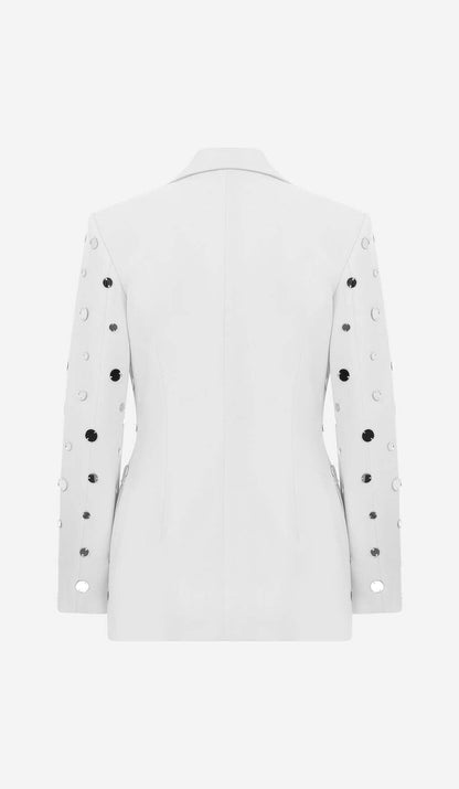 MIRROR SEQUIN DETAIL JACKET IN WHITE DRESS STYLE OF CB 