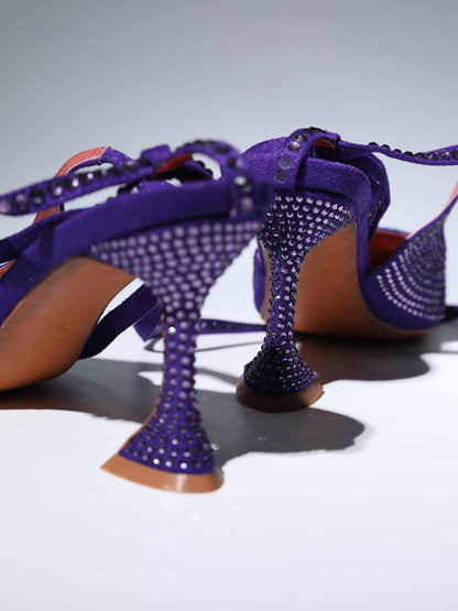 Rhinestone Heels In Purple