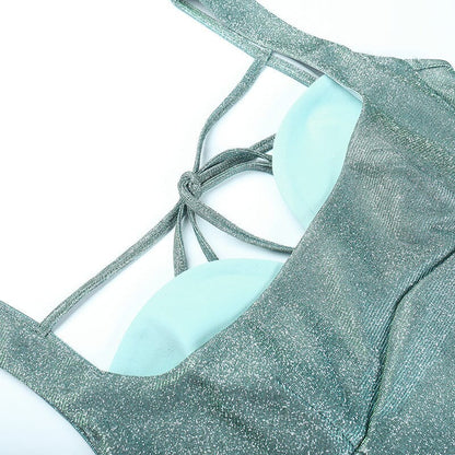 SEQUIN STRAPPY BACKLESS MINI DRESS IN GREEN Dresses styleofcb 