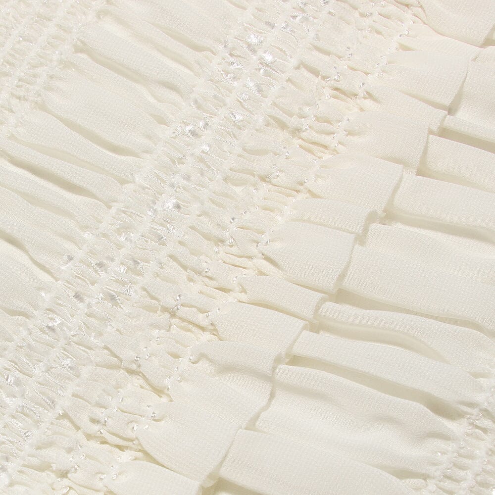 IVORY SEQUIN PLEAT MAXI DRESS styleofcb 