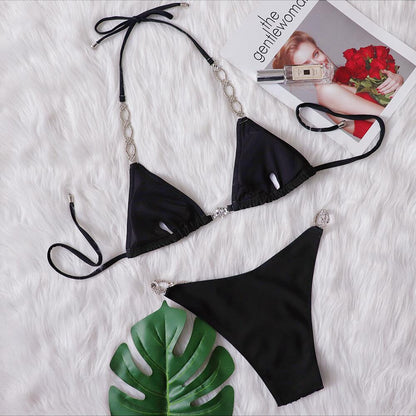 RHINESTONE BIKINI TWO PIECE SET-Swimwear-Oh CICI SHOP