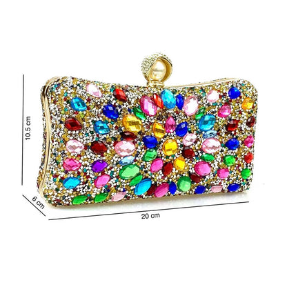 MULTI RHINESTONE CRYSTAL CLUTCH