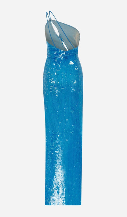 ONE SHOULDER SEQUIN MAXI DRESS DRESS STYLE OF CB 