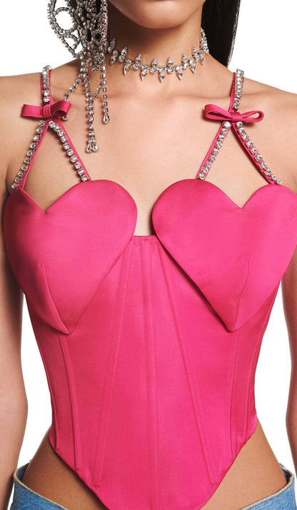 PATCHWORK DIAMOND HEART TWO PIECE SET IN RED DRESS STYLE OF CB 