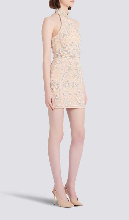 PEARL EMBROIDERED TWO PIECE SET IN IVORY DRESS STYLE OF CB 