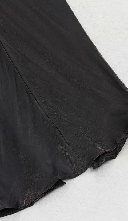 RUCHED OFF SLEEVE MAXI DRESS IN BLACK DRESS STYLE OF CB 